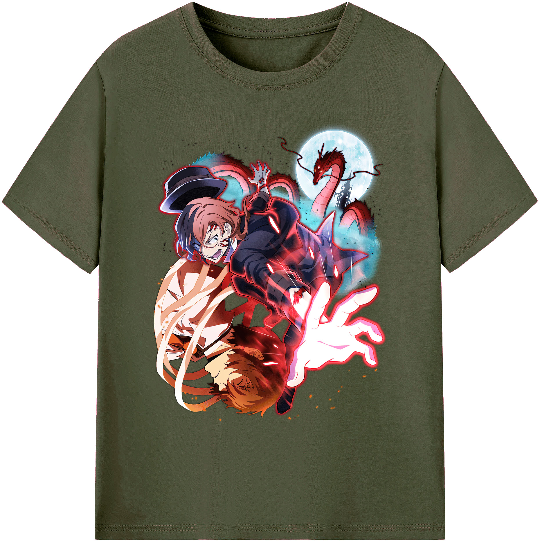 文豪ストレイドッグス Bungo Stray Dogs 綿100％ メンズ半袖Tシャツ｜肌触りやわらか＆通気性